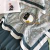 Luxurious European Tencel Brocade Summer Quilt Set: Cooling Ice Silk, Washable, Thin, Four Pieces for Air Conditioning.