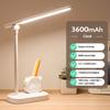 USB Wiederaufladbare Schreibtischlampe LED Mit Handyhalterung Uhr Touch-Steuerung Augenschutz Tischlampe Licht Zum Buchen Lesen 5400mAh