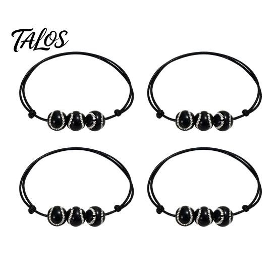 Durable Braided Rope Accessory 4 Pcs Sports Balls Bracelets, Adjustable String Bracelet, Unisex Athletic Wristband Handmade Woven Cord Team