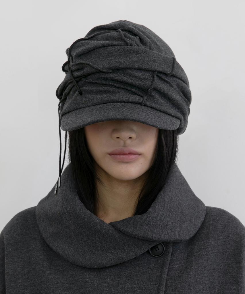 Peulleeoeob Soi Draped Cap (Fl-743_Charcoal)
