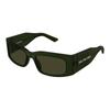 Balenciaga Green Rectangular Unisex Sunglasses Bb0328s 006 56