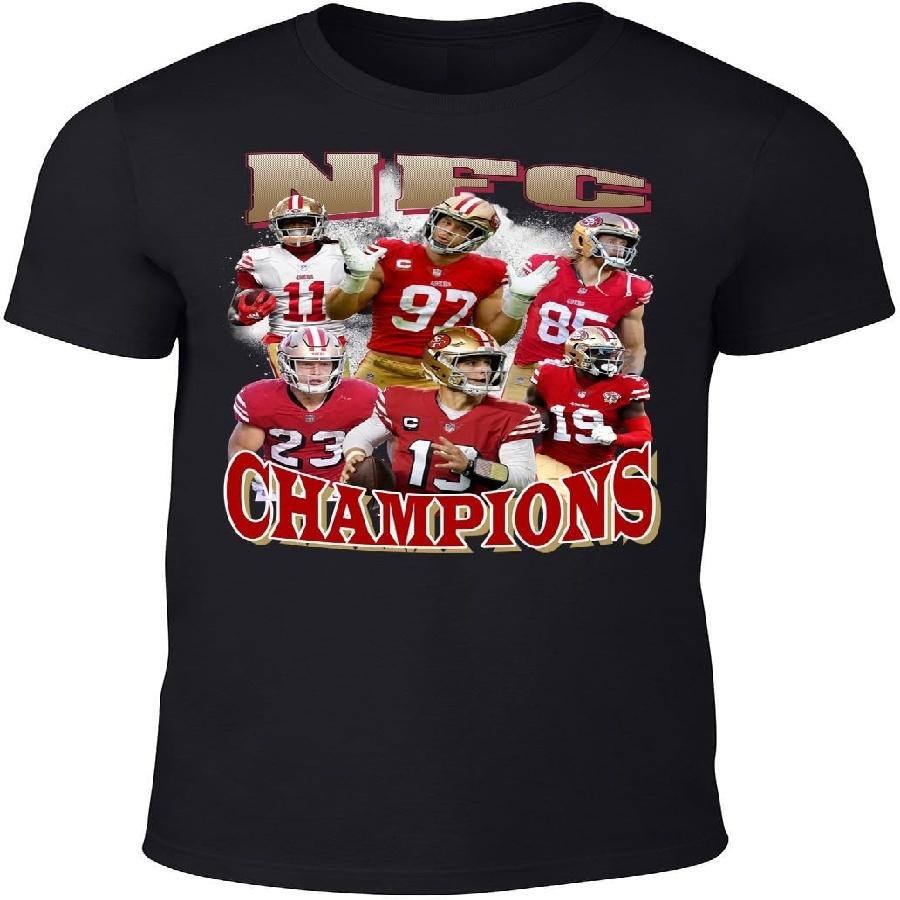 Black George Kittle Christian McCaffrey Bootleg Style T-Shirt XXXXXL чёрный