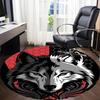 1pc Wolf Pack Office Round Area Rug, Under Office Chairs Bedroom Living Room Home Decor, Room Deco