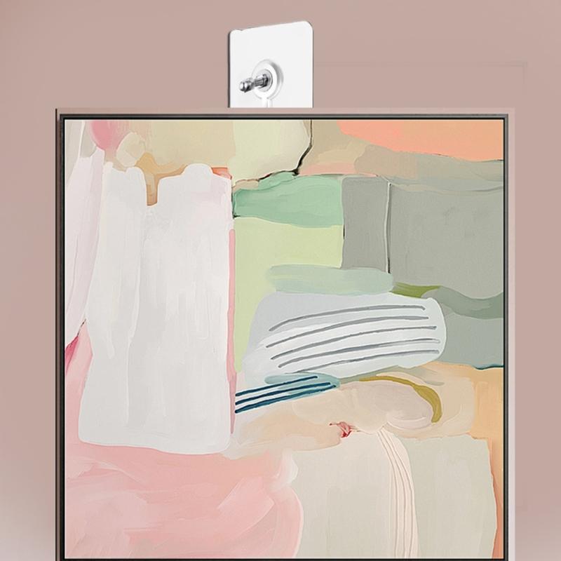 10pcs Traceless Wall Hook  Self Adhesive Pictures Frame Hangers Self Adhesive Hook  Set for Home & Office Decors  Silver