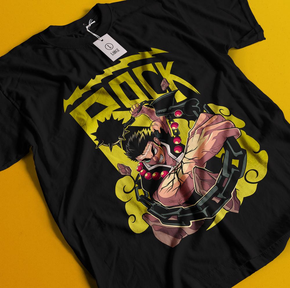 

Рубашка Истребитель демонов Футболка Каменный Хасира Футболка Гёмей Химедзима Мудзан Тандзиро S