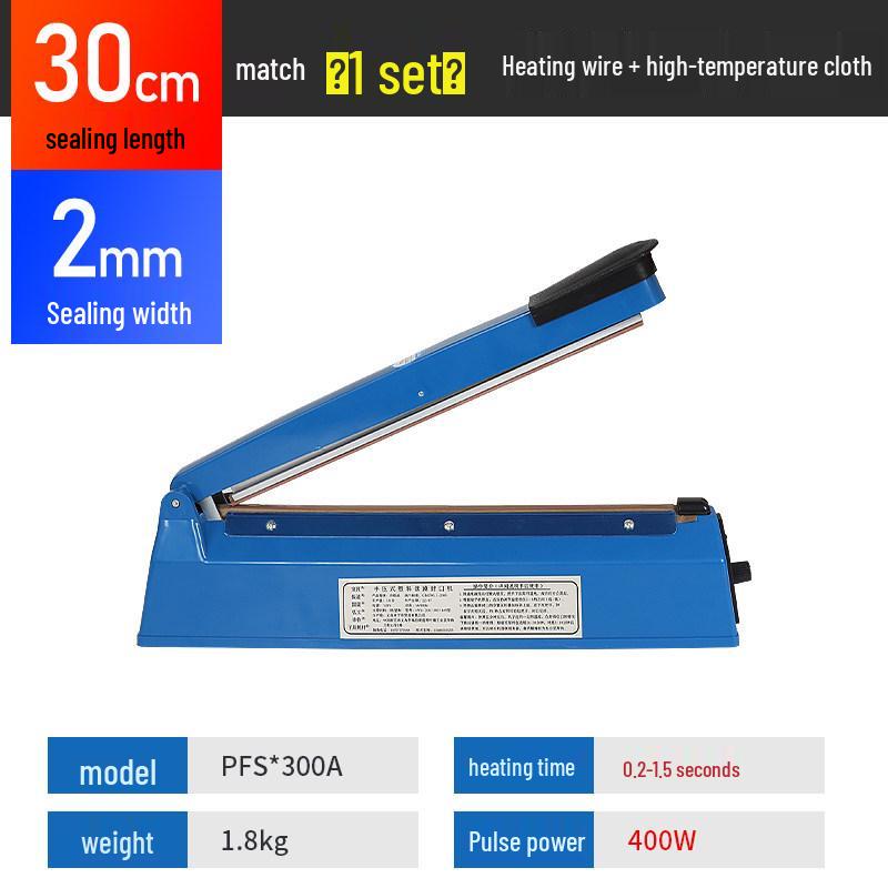Household & Commercial Hand-Operated Plastic Bag Heat Sealer and Film Cutter