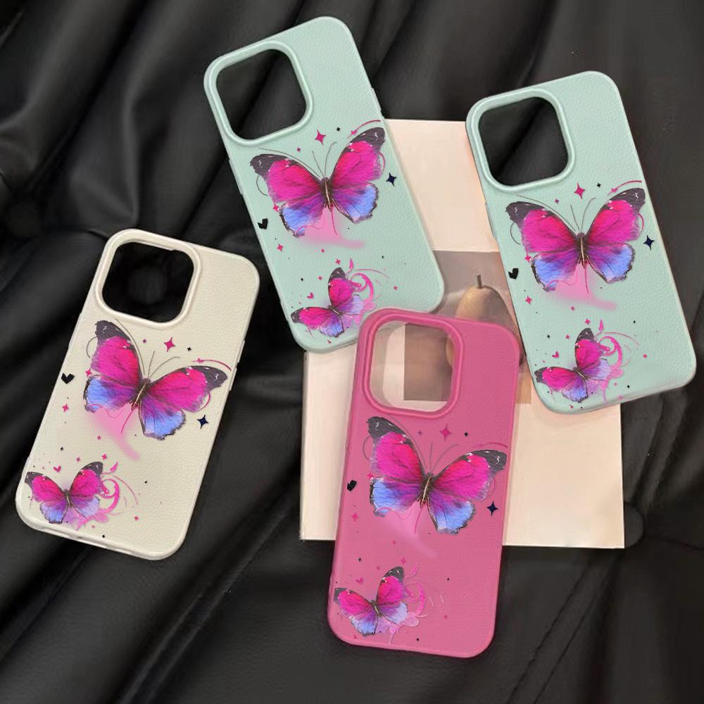 Handyhülle für iPhone 11 13 Hülle iPhone 12 14 15 16 Pro Max 12 Pro 15 Plus Leder lackiert wasserdicht sturzsicher und verschleißfest Cartoon
