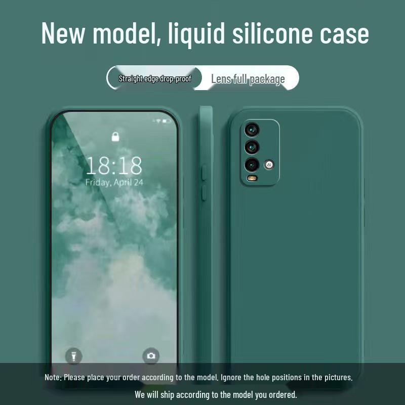 Redmi 9T Anti-Fall Liquid Silicone Solid Color Case
