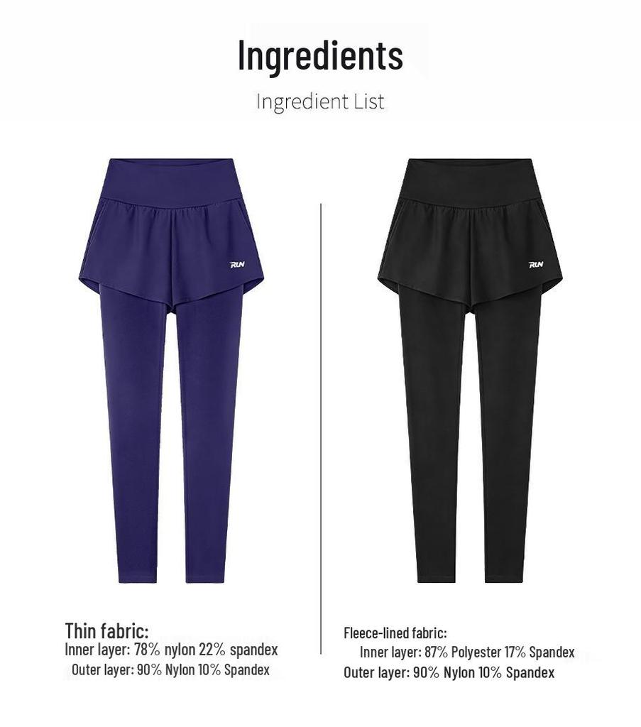 Women's High-Waisted Quick-Dry Two-Piece Yoga Pants: Anti-Exposure, Stretchy & Outdoor-Friendly Fitness Leggings