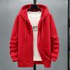 Samt-Kapuzenstrickjacke Herren Herbst- und Wintertrend Modische Jacke mit zusätzlicher Füllung und übergroßer, lockerer Passform