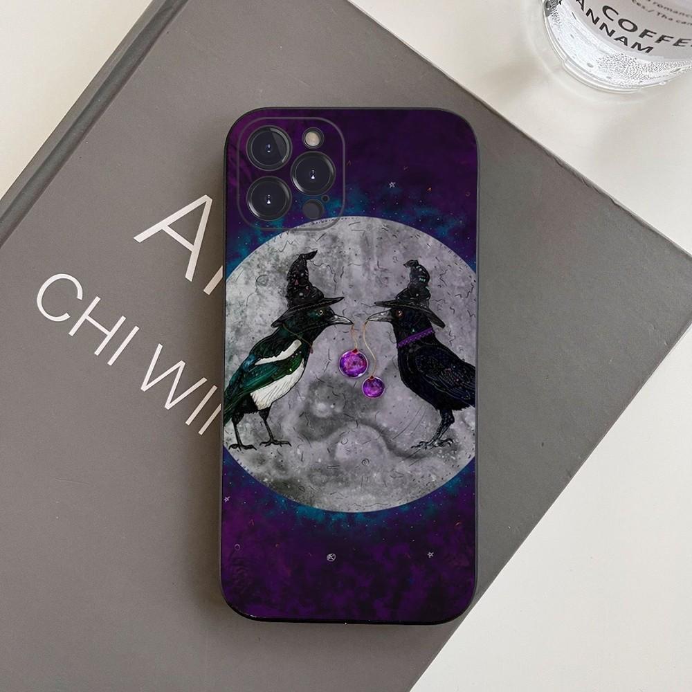 Raven Pattern Phone Case For iPhone 15 14 11 12 13 Mini Pro XS Max Cover 6 7 8 Plus X XR SE 2020 Funda Shell