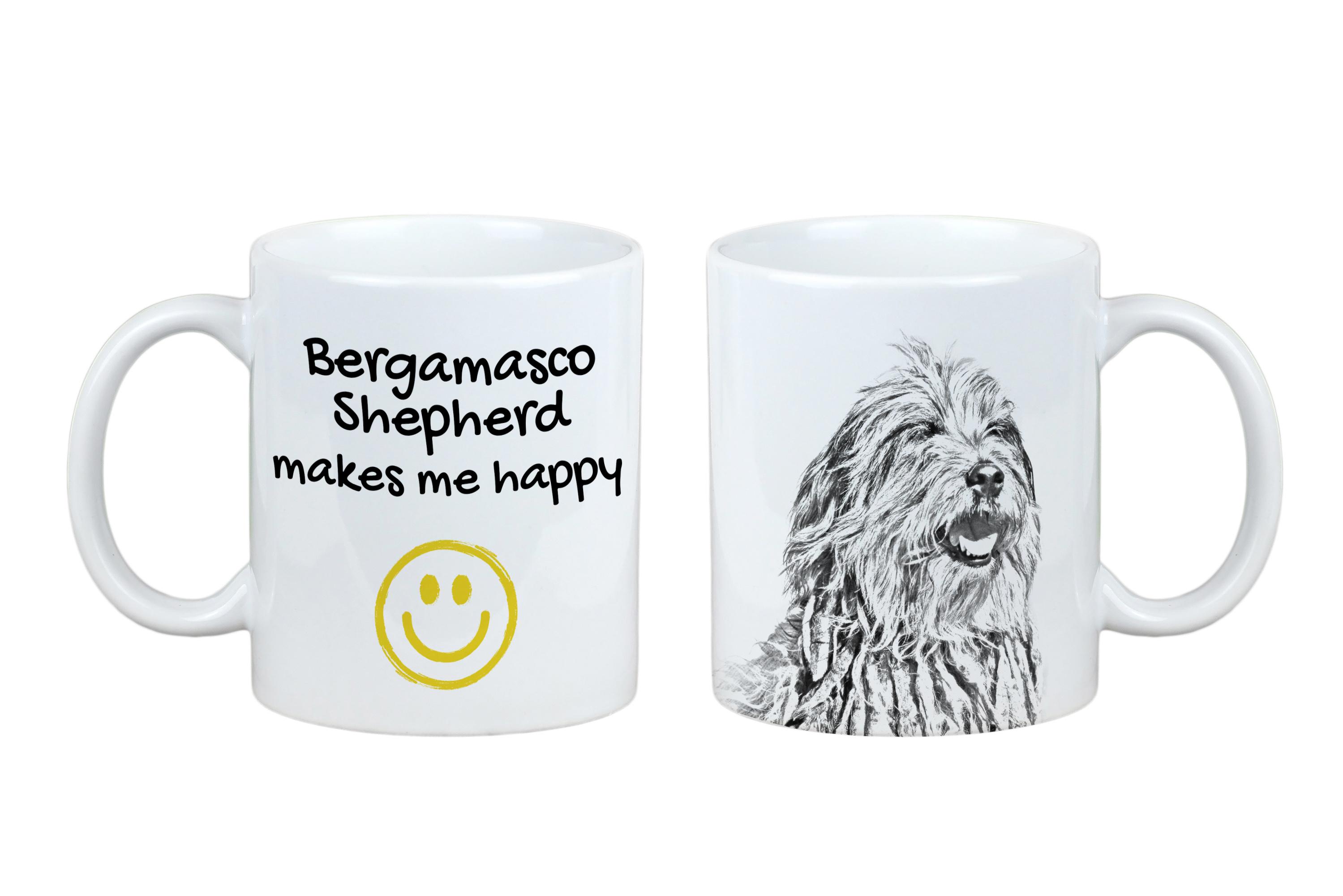 

Bergamasco Shepherd Dog, Bergamasco Sheepdog - cup with a dog, cheerful cup for a dog lover, personalized gift from the Art-Dog brand білий
