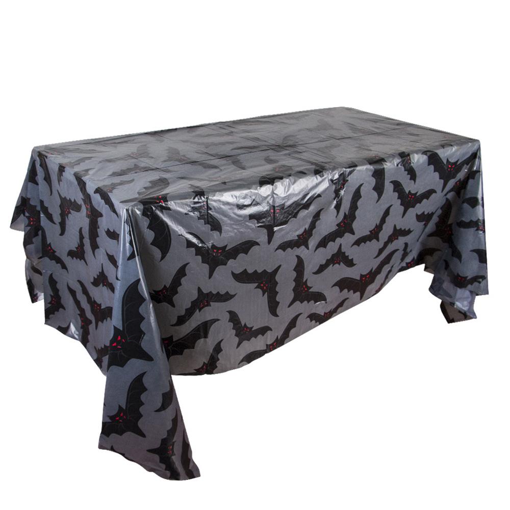 

2pcs 51x86 Inch Plastic Tablecloth-Disposable Table Cover for Dining,BirthdayHalloween, Spooky Themed Indoor Outdoor Decorations серый