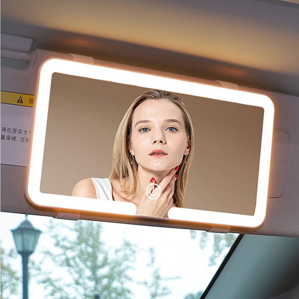 HD LED Car Makeup Mirror Car Visor Mount Fill Light Mirror New Makeup Mirror  Vehicle Interior