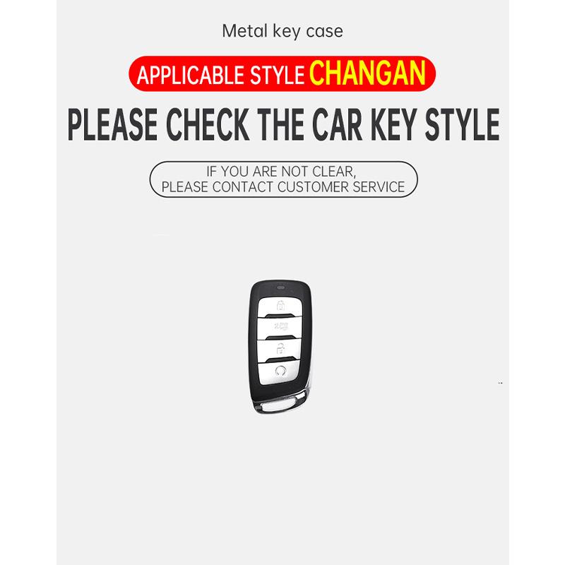 Zinc Alloy Leather Car Remote Key Case Cover Shell Fob For Changan Hunter F70 Cs35 Cs75 Plus Cs85 Coupe Cs95 Protector Keychain