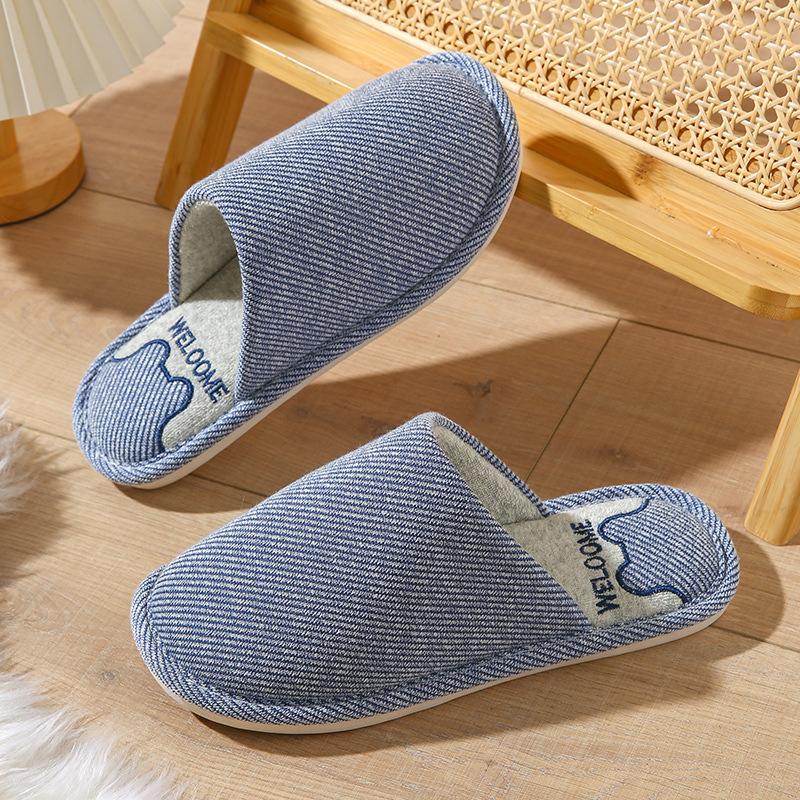 Cotton Shoes for Women's Indoor Use, Anti-slip Linen Slippers, and Warm Home Shoes