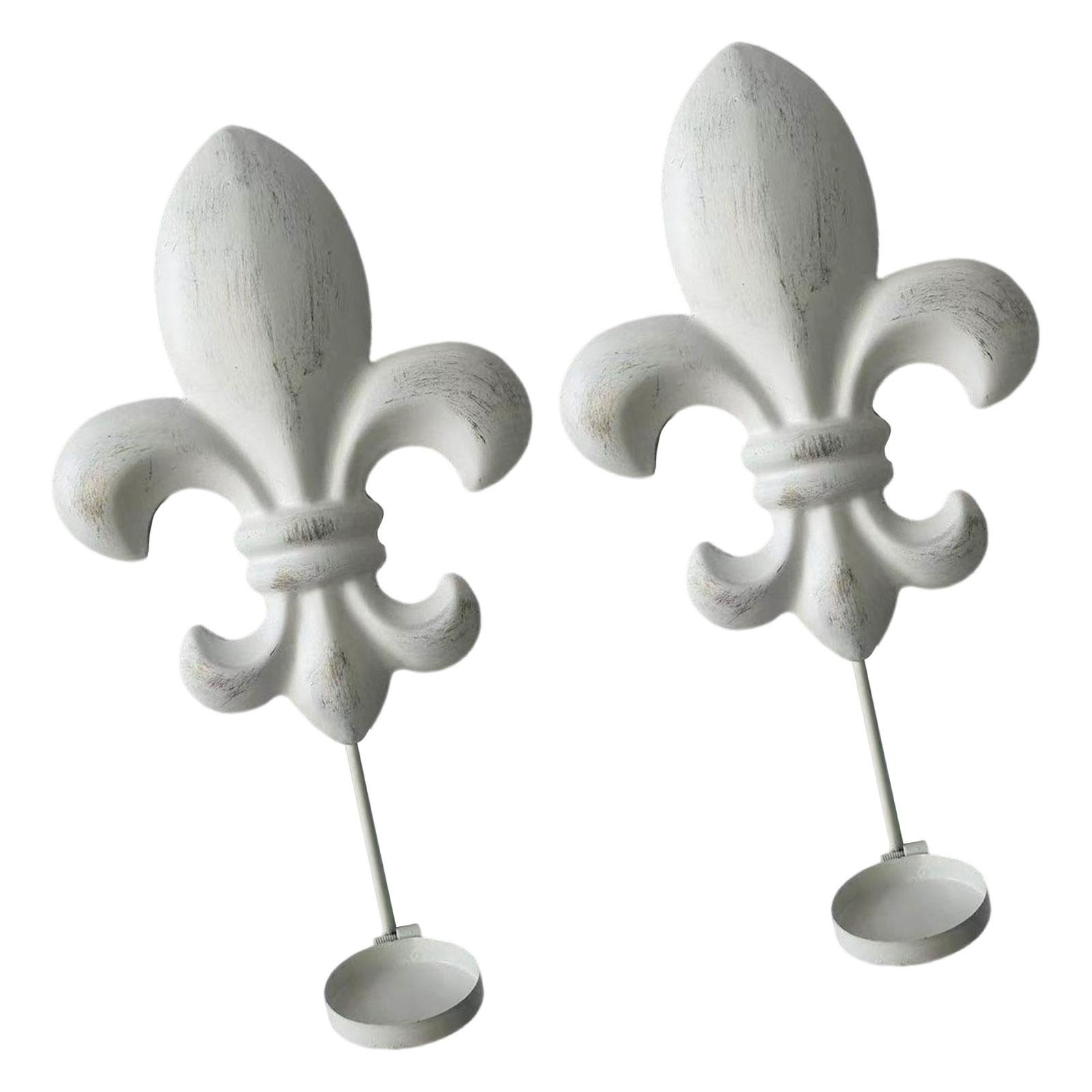 2 Pieces Wall Candle Sconces Rustic Wall Ornament Retro Wall Hanging Candle Holders for Fireplace Wedding Party Decoration белый