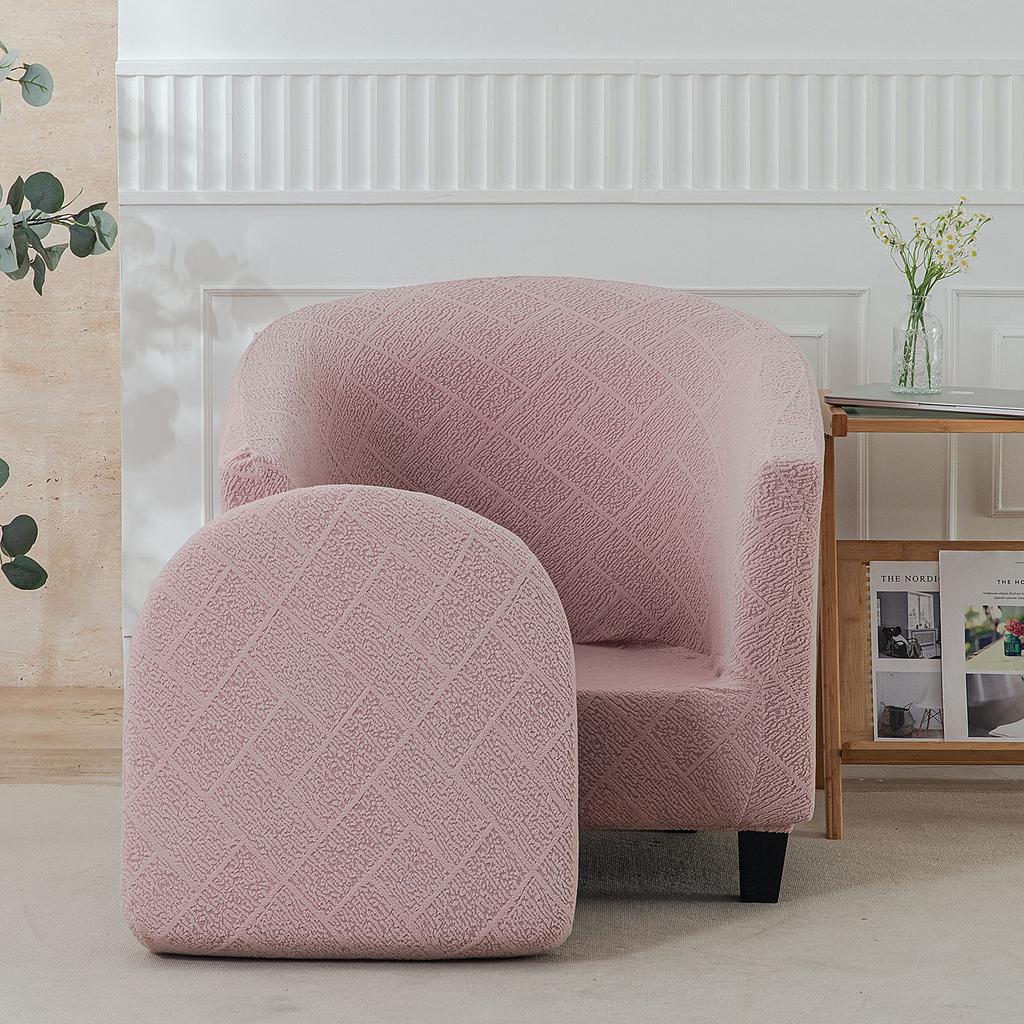 Jacquard Nordic Simple Single Sofa B & B Hotel Model Room Chair Cover Leisure Chair Round Sofa Cover