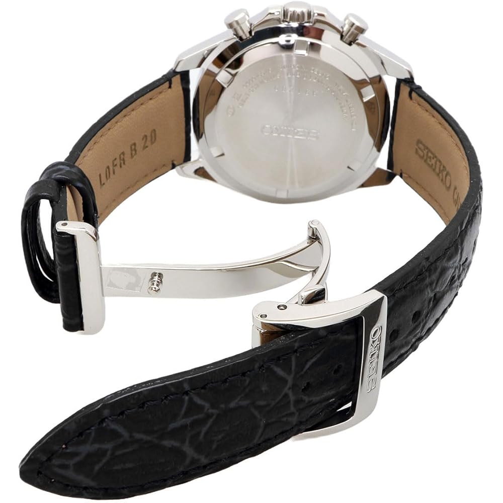 Seiko Chronograph Quartz Men's Watch SBTR021 Black Leather 1/5 Second Precision