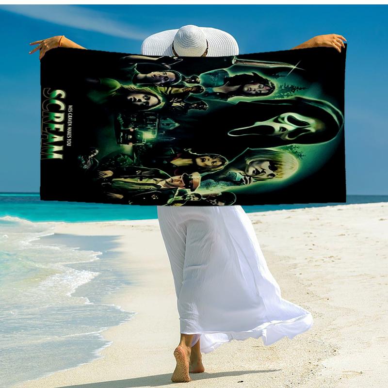 Scr-eam Horror Movie Beach Towel, Super Soft Microfiber, Gift for Her/Him, Birthday, for Pool, Beach, Travel, Home Decor Fan gifts