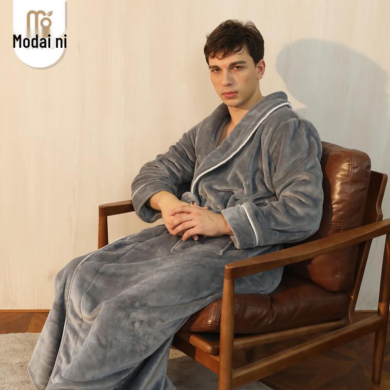 Men's Flannel Long Sleep Robe