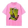 Anime Football Printed T-shirt Vintage Washed Oversized T Shirt Summer Short Sleeve Pure Cotton Tees Tops Clothing