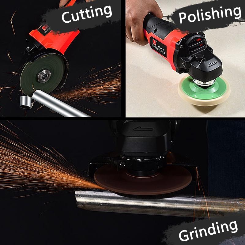 12800mAh Electric Cordless Angle Grinder Polisher Sander Cutting Sanding Waxing Machine