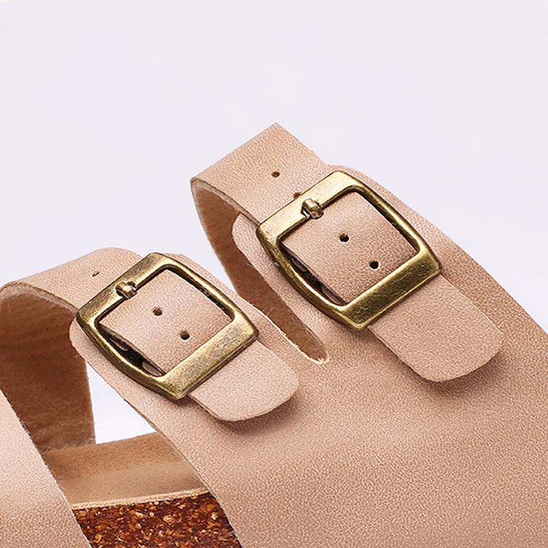 Fashion Shevalues Women's Clogs Sandals Summer Fashion Cork Footbed Lady Flat Mules With Double Buckle 2025 New Orthopedic Beach Slipper