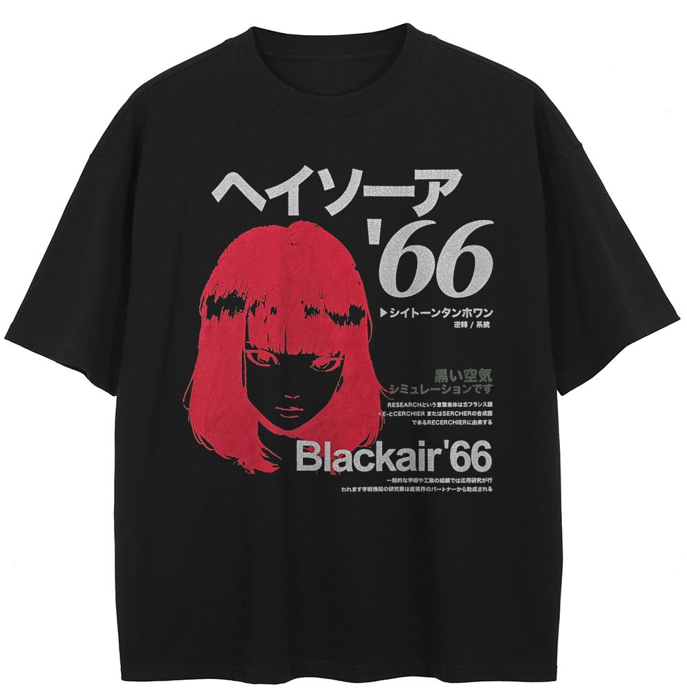 2026 Выстиранная черная футболка Streetwear QUARTER 24 Графика для девушки A37T035 S