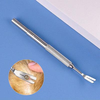 1pc-Pet Stainless Steel Tick Clip Pet Dog Tick Fork Repellent Tool Insect Remover Dog Cleaning Tool