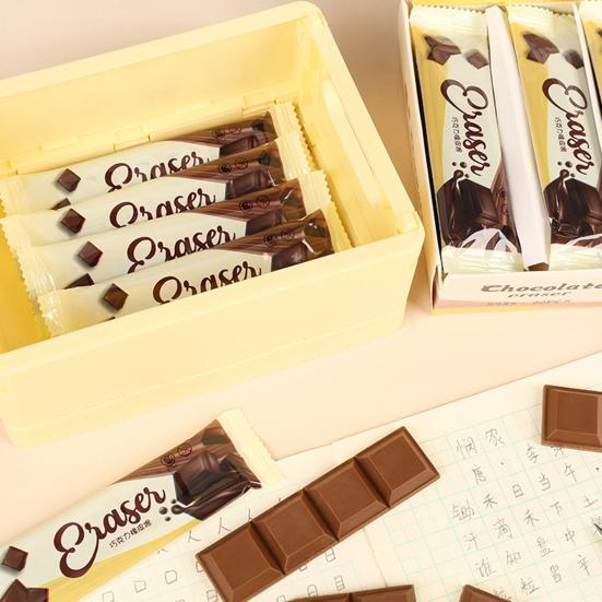 Chocolate Shaped Eraser Soft Eraser Clean Wipe Correction Eraser Less Debris No Smudge Pencil