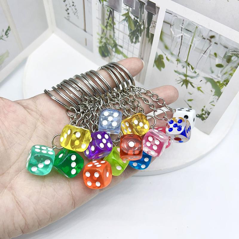 Kreativní Malý Doplněk Pro Auto Klíčenka Mini Přívěsek Závěsky na Batoh Kroužek na Klíče Originalita Akrylová Kostka Kroužek na Klíče Dárek