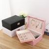 PU Double Layer Jewelry & Headdress Storage Box with Ample Capacity for Earrings, Studs, Necklaces, and Rings