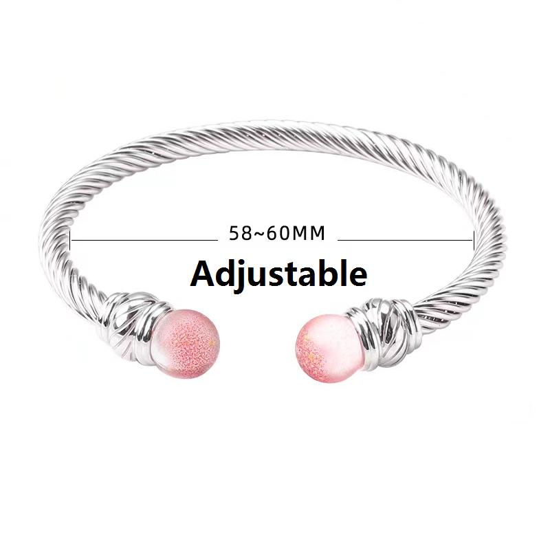 Hot Titanium Steel Cable Cuff Bracelet Zircon Fashion Bangle Jewelry Fine Wristband Accessories Hand Ornament