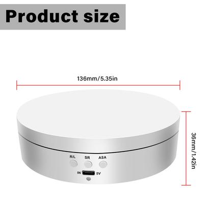 Jewelry Display Stand, with a Three-speed Electric Rotating Turntable. 360-degree Rotation, Powered by USB or Battery.