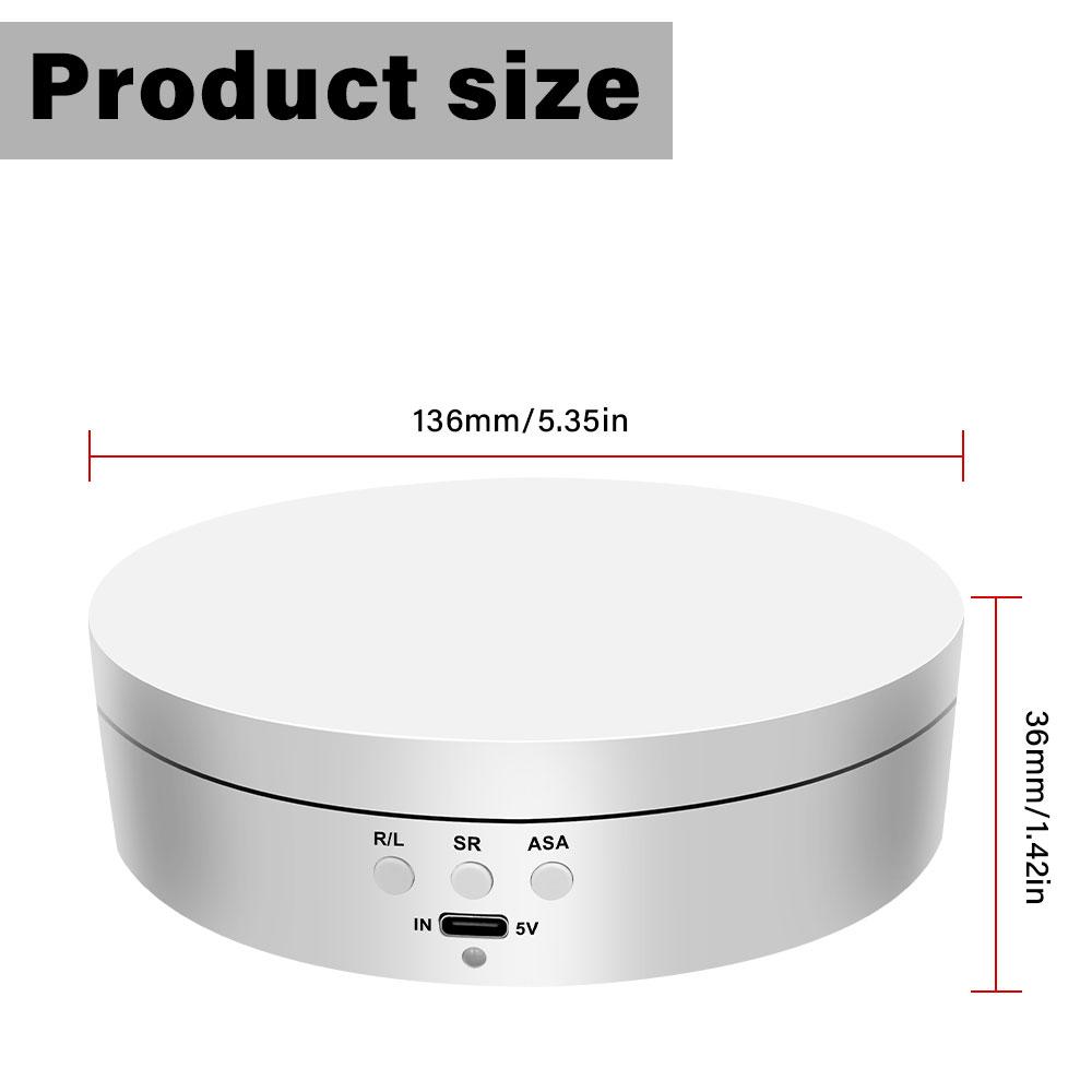 Jewelry display stand, with a three-speed electric rotating turntable. 360-degree rotation, powered by USB or battery.