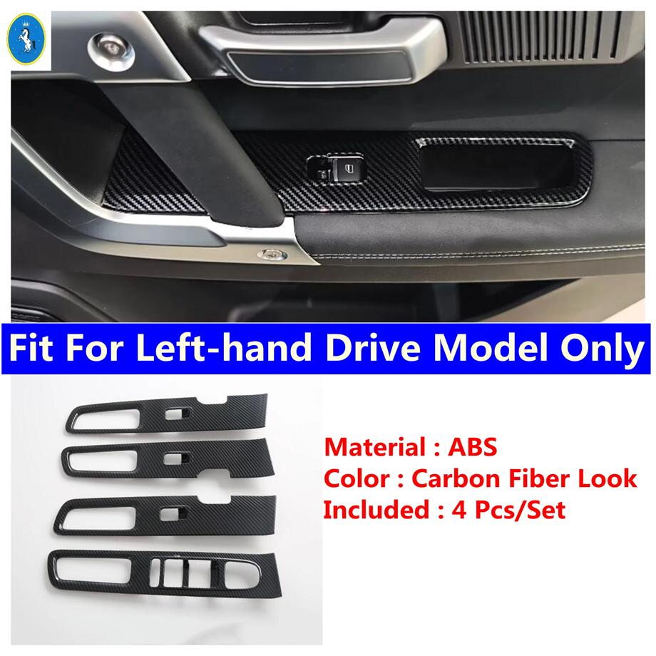 RHD Carbon Fiber Look Inner Door Armrest Window Lift Button Cover Trim For Chery Tiggo Jaecoo7 TJ-1  - 2025 Car Accessories