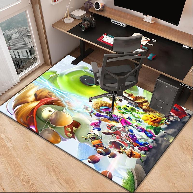 Vibrant Battle Zombies Office Rug Chair Mat, Game Carpet, Suitable for Front Door, Bedroom, Living Room, Desk, Holiday Gift