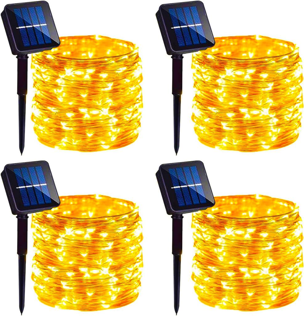 4Pack 400 LED Solar Light Outdoor Lamp String Lights For Holiday Christmas Party Waterproof Fairy Lights Garden Garland