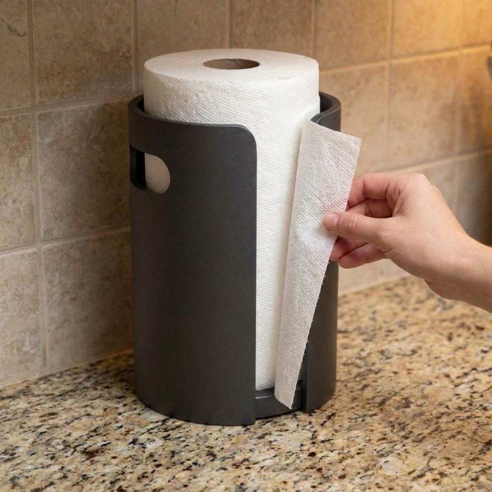 Freestanding Wooden Paper Towel Holder Waterproof Vertical Paper Towel Rack Dining Room