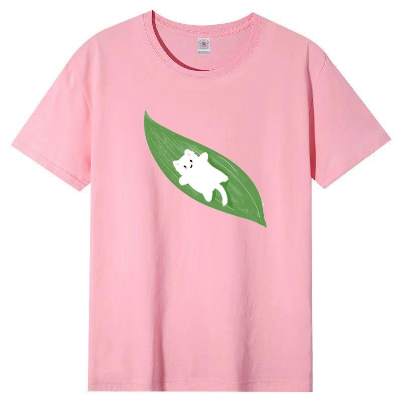 Damen Sommer Beliebtes Kurzarm-T-Shirt Baumwolle Atmungsaktiv Lockeres Oberteil Bedrucktes T-Shirt Lässig