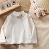 Kids' Velvet High Collar Long Sleeve Top for Autumn/Winter