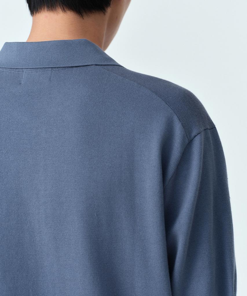 MUSINSA STANDARD Washable Supima Cotton Knitted Polo Shirt [Blue Grey]