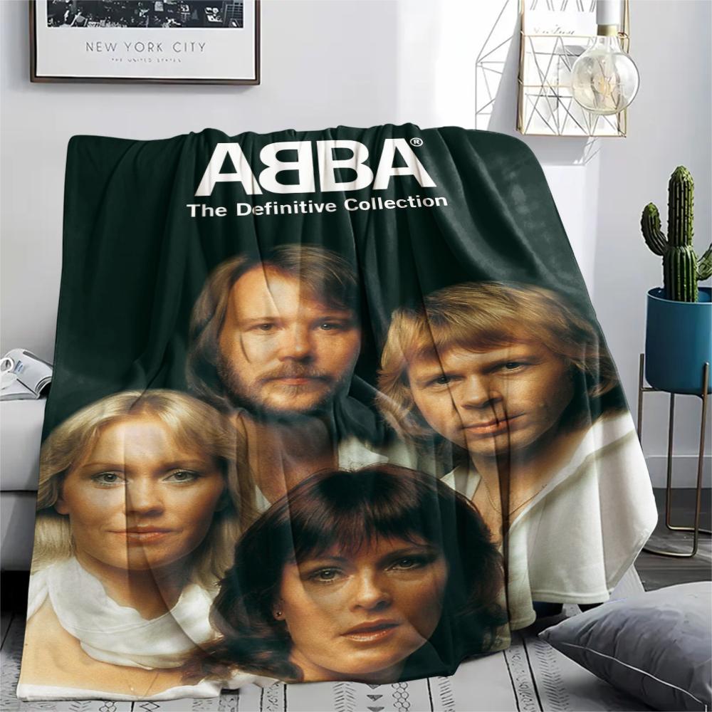 1 Stück ABBA Aufdruck Flanelldecke, Hohe Qualität, Bequem für alle Jahreszeiten, Heimdekoration, Wärme und Komfort, Perfekt für Weihnachtsgeschenke
