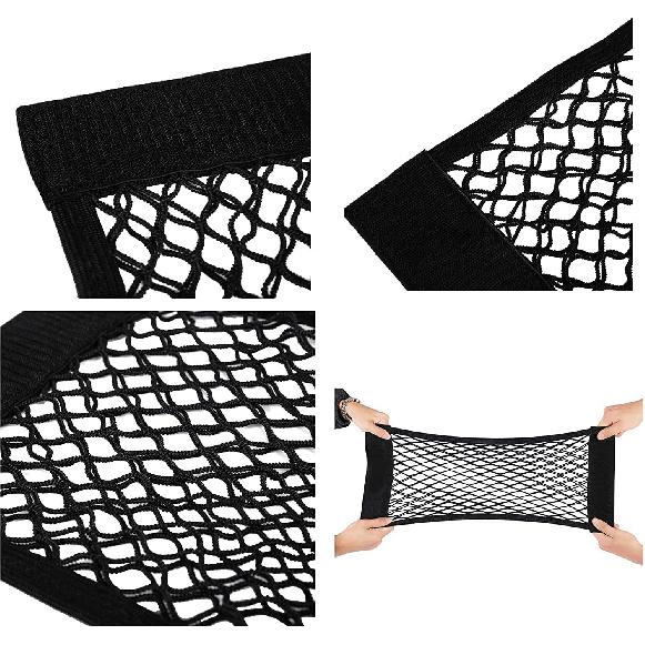 Universal Mesh Cargo Net Storage Net Wall Sticker Organizer Pouch Bag Storage Mesh Net For Car Trunk Storage Add On Organizers For Car Truck (24" X