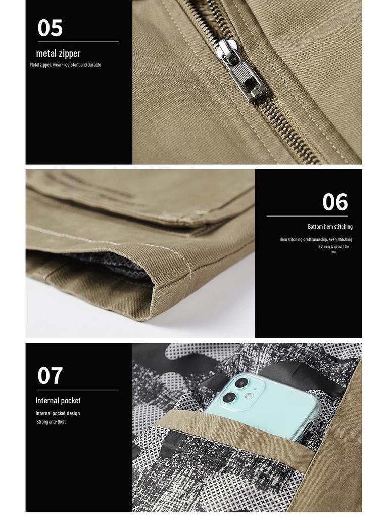 2022 Autumn/Winter Men's Korean Style Mid-Length Cotton Trench Coat