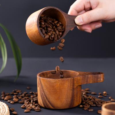 Messbecher- und Löffelset aus Holz, Messlöffel für Kaffeebohnenpulver, ineinander stapelbare Backutensilien für präzises Kochen, rustikale Küchendekoration