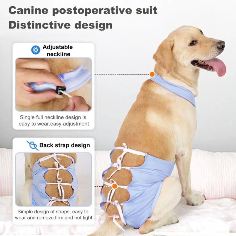 Adjustable Anti-licking Pet Clothes with Straps Dog Surgery Clothes  Weaning
