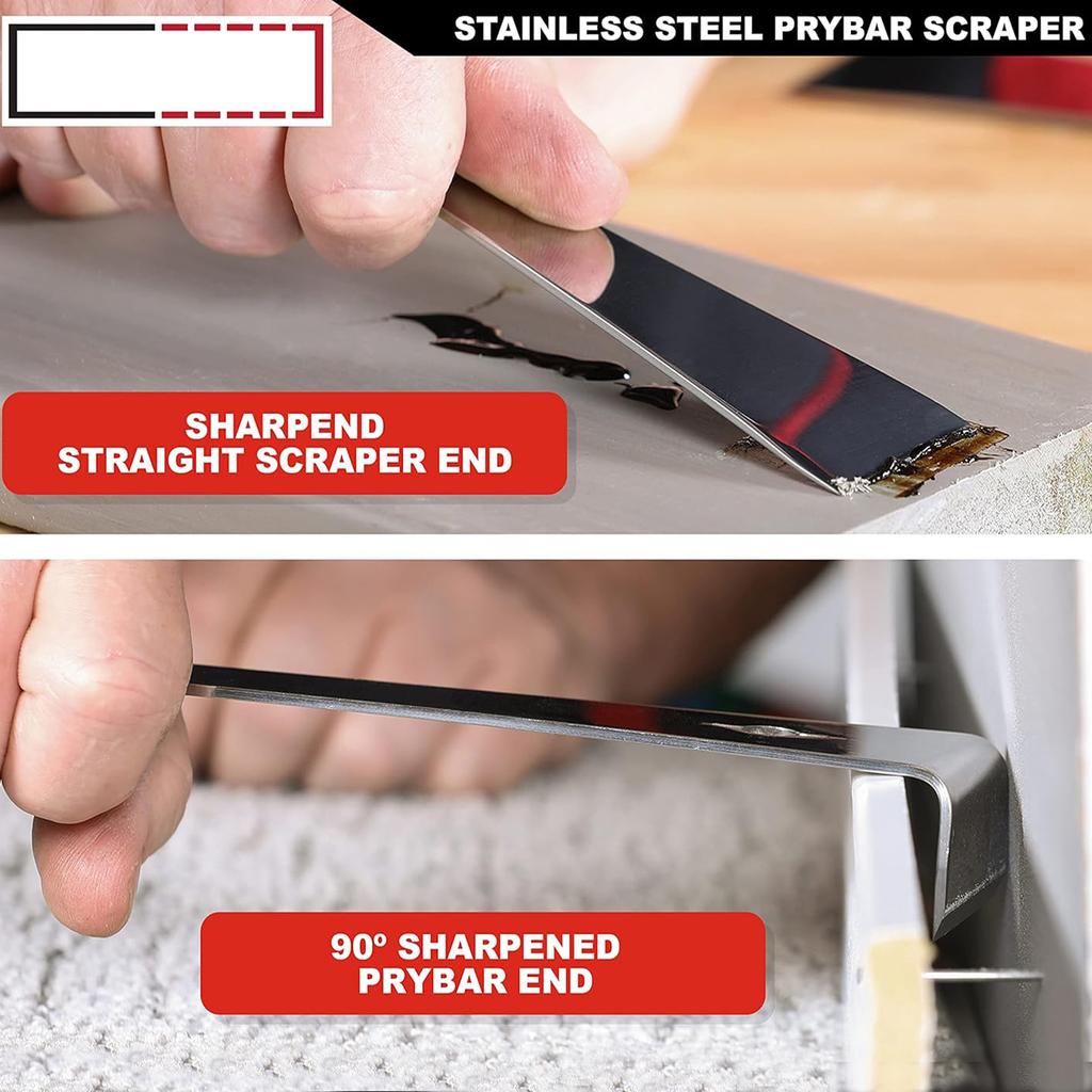 1pcs Stainless Steel Pry Bar Scraper, 10 Inch Long, Pry Tool, Scraper and Pry Bar, Metal Pry Tool, Flat Pry Bar, Long Scraper