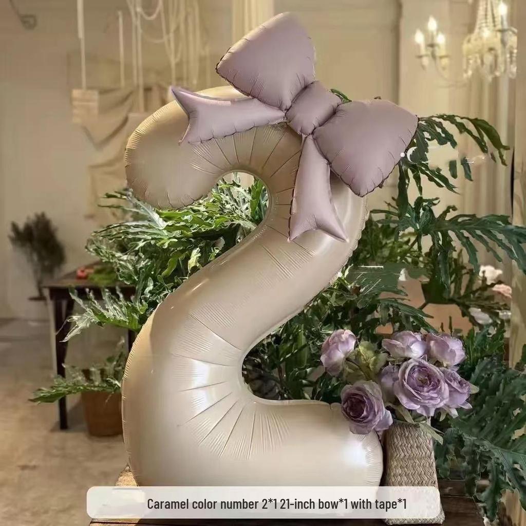 40-tums Matt Båge Födelsedagssiffra Ballong för Utomhuspicknick och Babyfestdekorationer